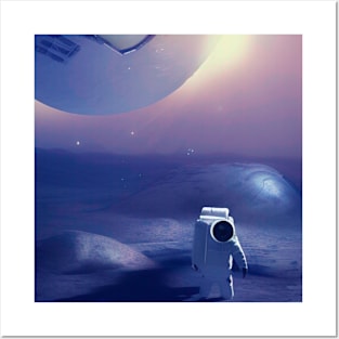 The astronaut land on moon. Posters and Art